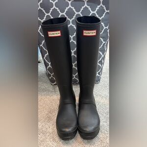 Hunter Women's Black Tall Rain Boots